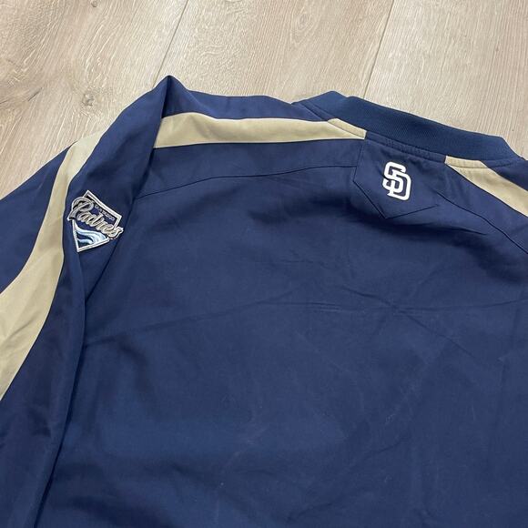 San Diego Padres Warm Up Jacket Navy Brown Size Large L B3 - Picture 5 of 7